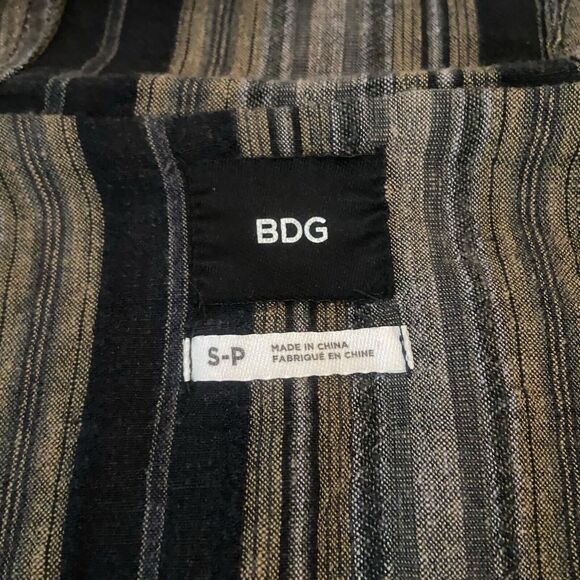 Urban Outfitters BDG Multicolor Stripe Oversized Lagenlook Hooded Jacket Size S - Picture 11 of 12